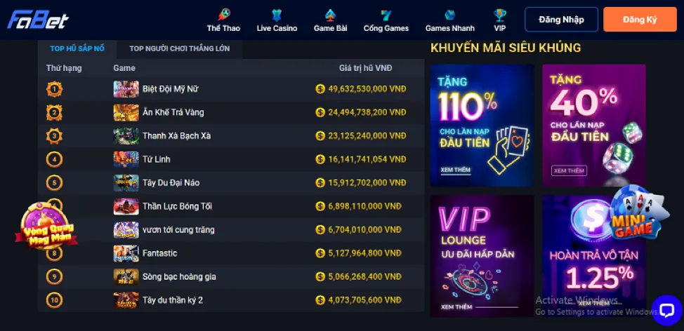 Khuyến mãi nạp tiền hàng ngày 39bets